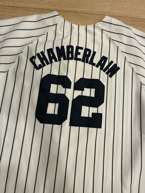 Vintage Majestic New York Yankees Kids Juba Chamberlain Jersey Size 14/16